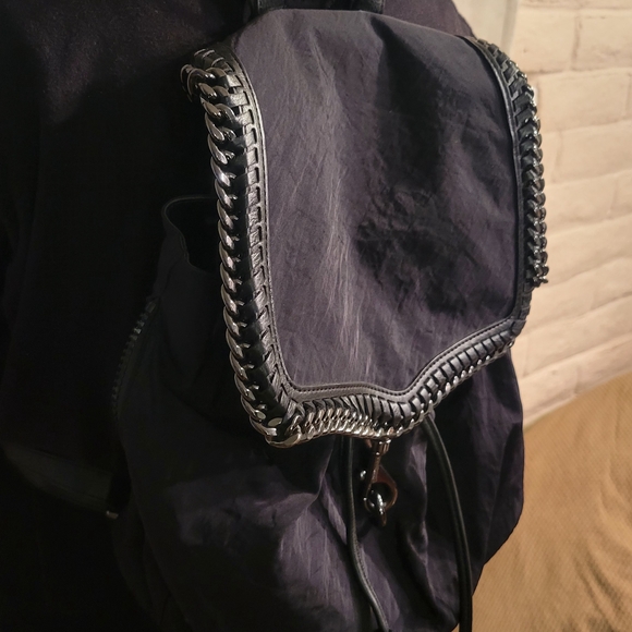 Rebecca Minkoff Pewter Chain-Trim Backpack - Picture 15 of 15